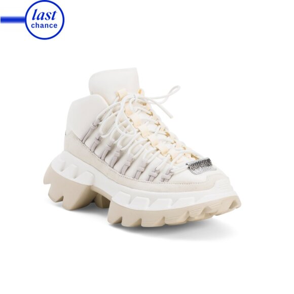 4CCCCEES White Leather Arko Texo High Top Sneakers - Picture 1 of 2